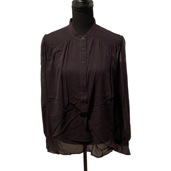 Rag & Bone Silk Susan Blouse Black Medium NWT - Picture 1 of 6
